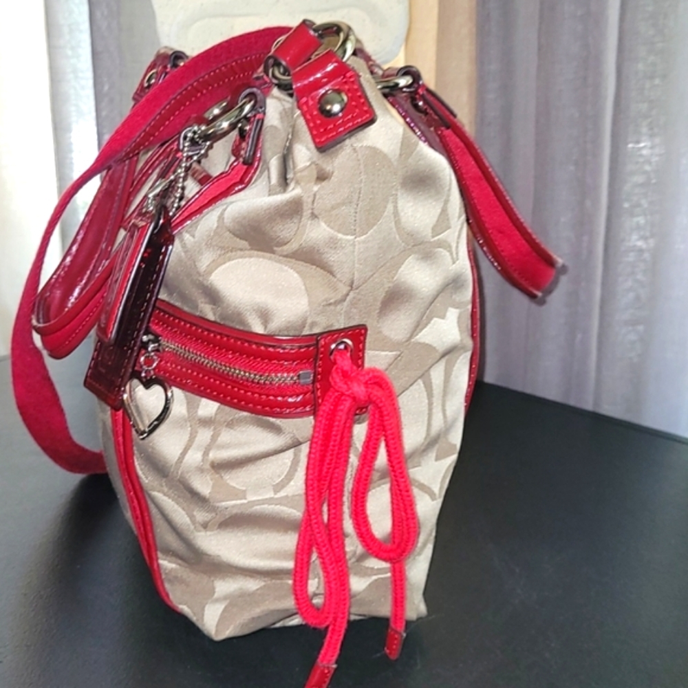 Coach Beige and Red Tote Bag - Picture 6 of 12